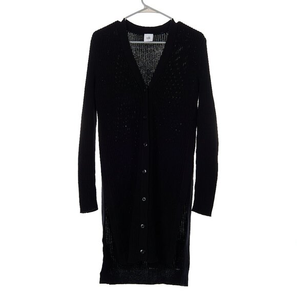 Cabi Madison Cardigan Long Black Knit Duster Women's Small - Picture 1 of 8